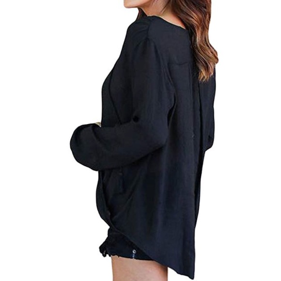 Bird of Paradise Bell Long Sleeve V-Neck Blouse - Picture 2 of 3